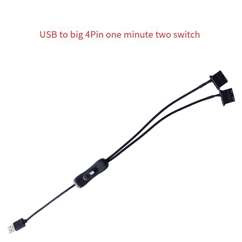 USB 5V To Dual 4PIN Molex Fan Adapter Cable With Switch Y Splitter For Computer Chassis Desktop PC Case Cooling