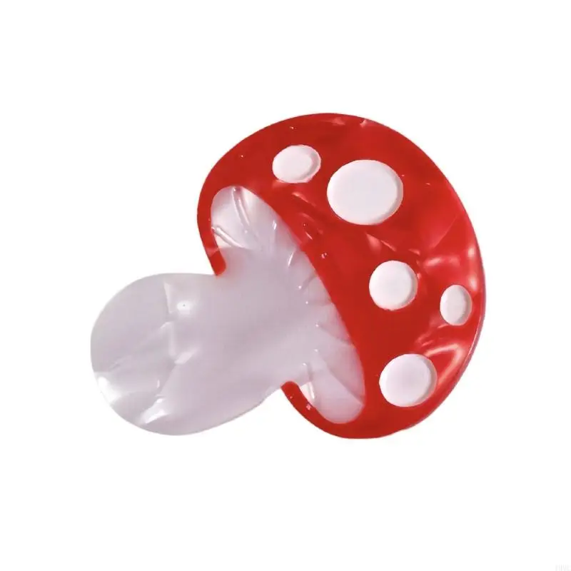 49MC Lovely Mushroom Hair Clip Strong Grip Duckbill Hair Pin for School Event Acetate Barrette for Kids Popular Hair Decors