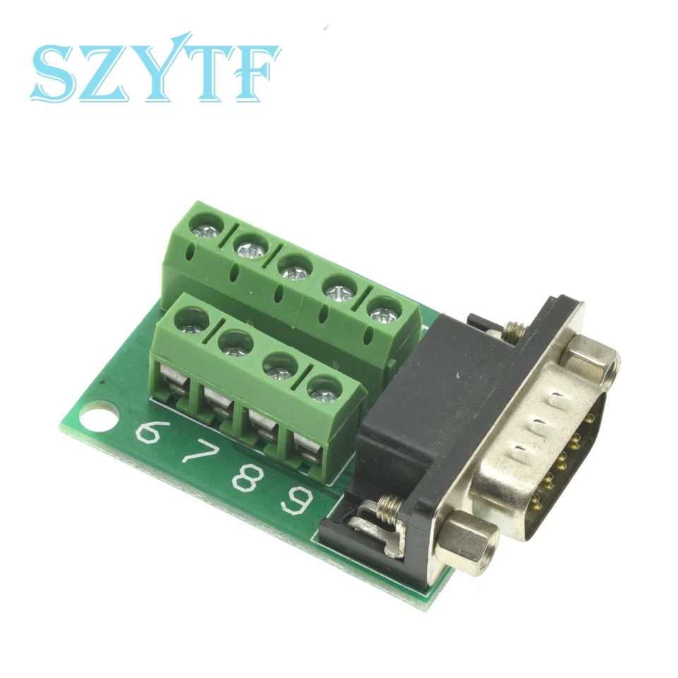 D-Sub 9pin Solderless Connectors DB9 RS232 Serial to Terminal Female Male Adapter Connector Breakout Board