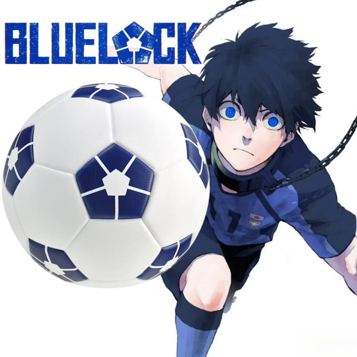 Anime BLUE LOCK Football Ball ISAGI AIKU Standard Match Football Students Training Football Adult PU #5 Soccer Ball Cosplay Prop