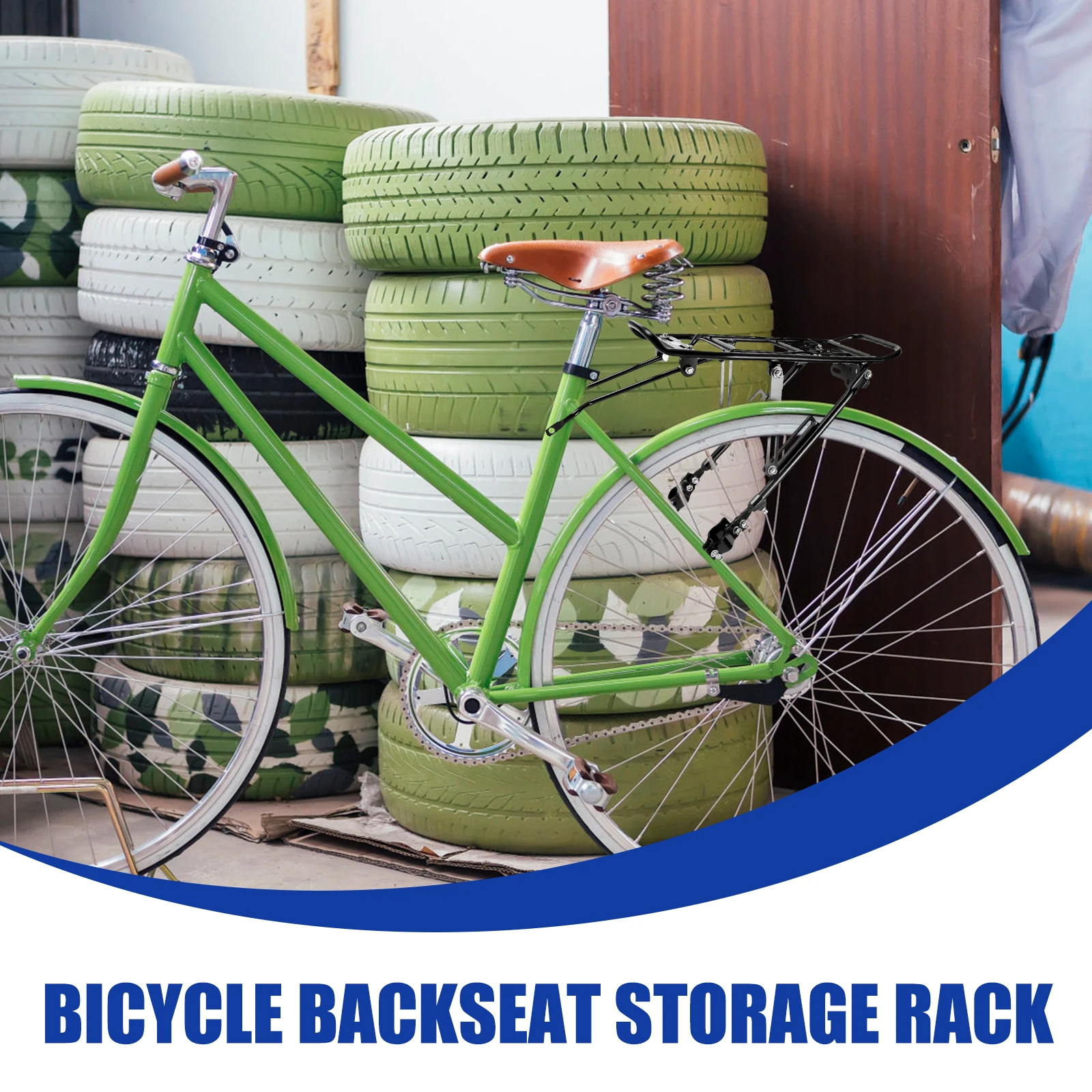 

Bicycle Rear Mountain Cargo Rack Durable Lightweight Bike Carrier Rack Heavy Duty Bag Holder Back Stand Compatible Universal