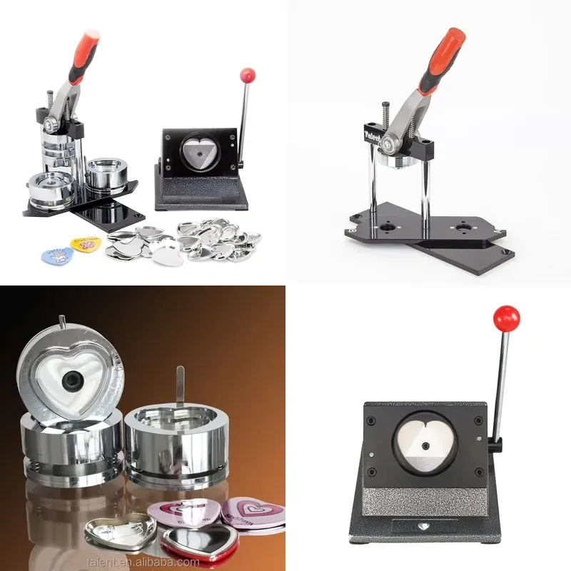 HOT SALE Heart Shape Button Maker Kit Badge Making Machine + Heart Paper Cutter +1000pcs Heart Pin Button Badge Supplies