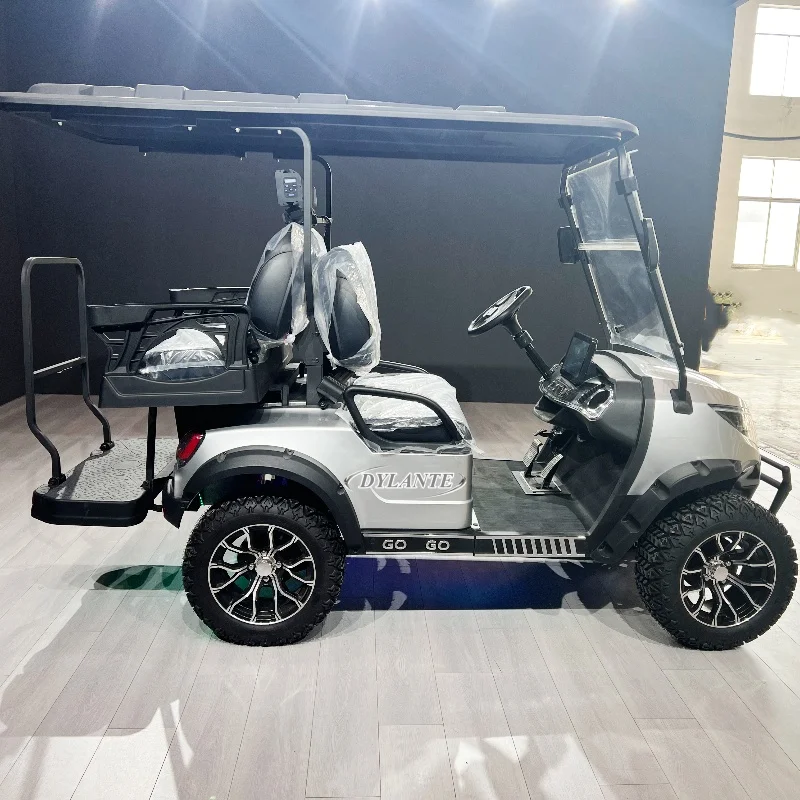 أفضل بيع لوحة طاقة شمسية 48/60/72 فولت عربة جولف للطرق الوعرة مع الزجاج الأمامي القابل للطي 4 مقاعد عربة جولف سيارة كهربائية للبيع #2