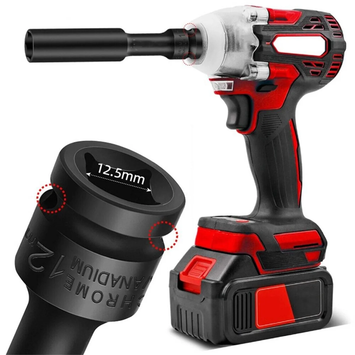 A002 3PCS 1/2 드라이브 육각 소켓 헤드 임팩트 렌치 8/10/12mm 어댑터 스패너 변환기 공압 공기 도구 용 사각형 구멍