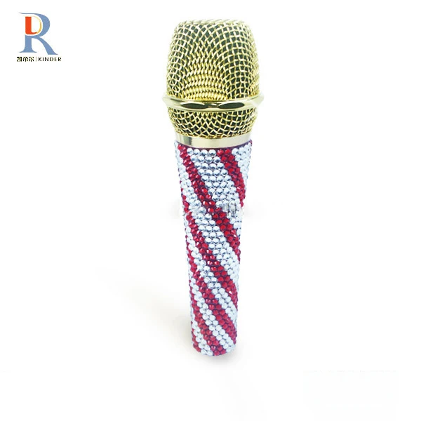 

luxurious sparkle wired microphone with rhinestone decoration