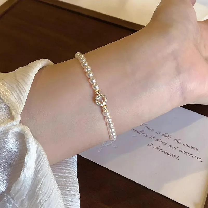 

pearl chain bracelet Chain Bracelet Bangles For Women Elegant Ladies Jewelry