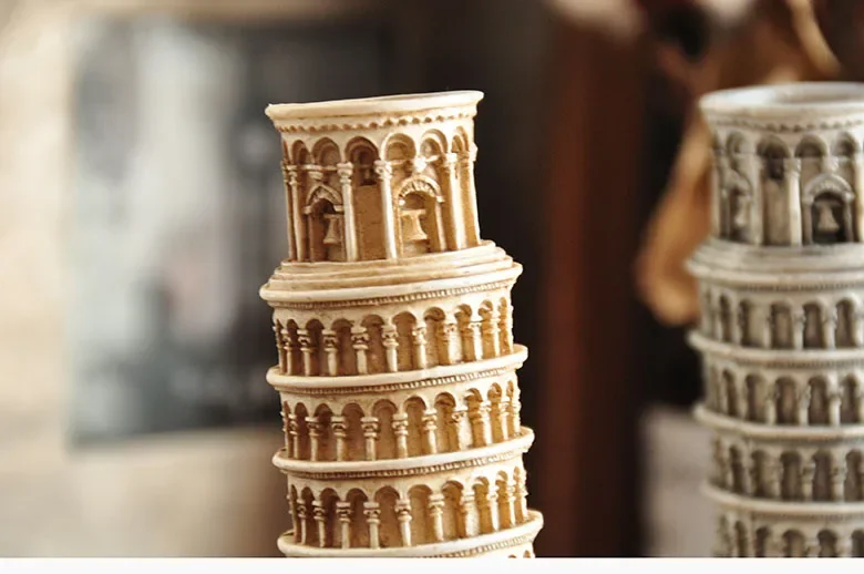 World Famous Landmark Model Italy Leaning Tower of Pisa Figurine Desktop Ornaments Home Craft Decorations Gifts Tourism Souvenir