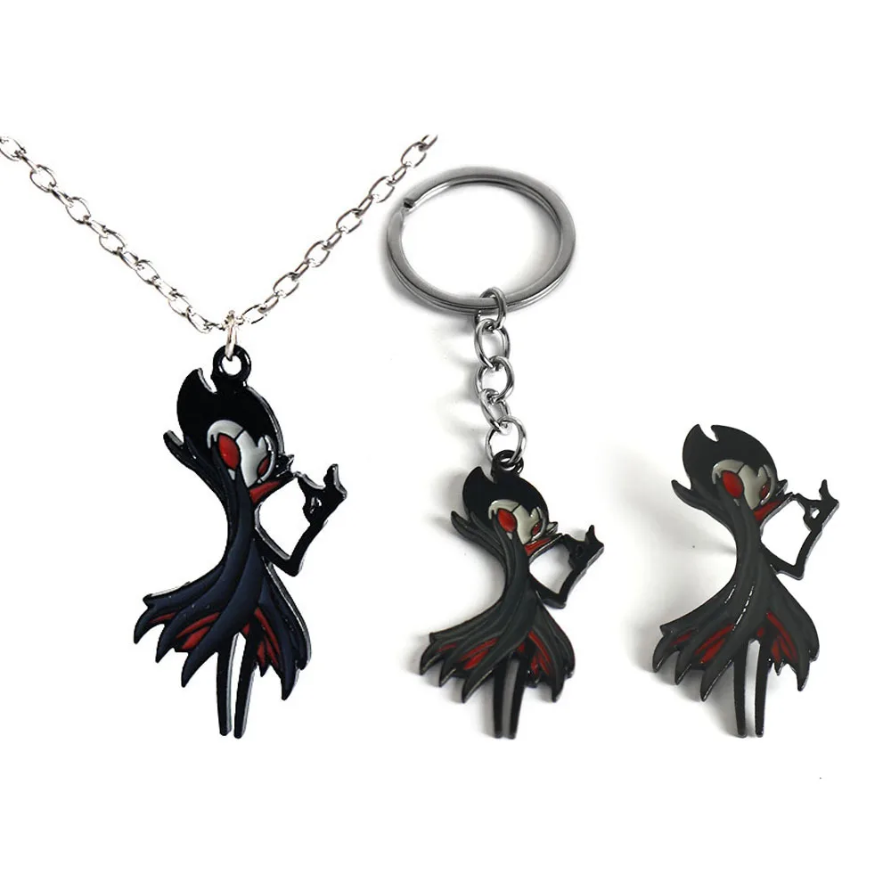 

Anime Troupe Master Grimm Enamel Pendant Keychain Necklace Game Hollow Knight Theme Cartoon Figure Cosplay Props Brooch Pins Acc