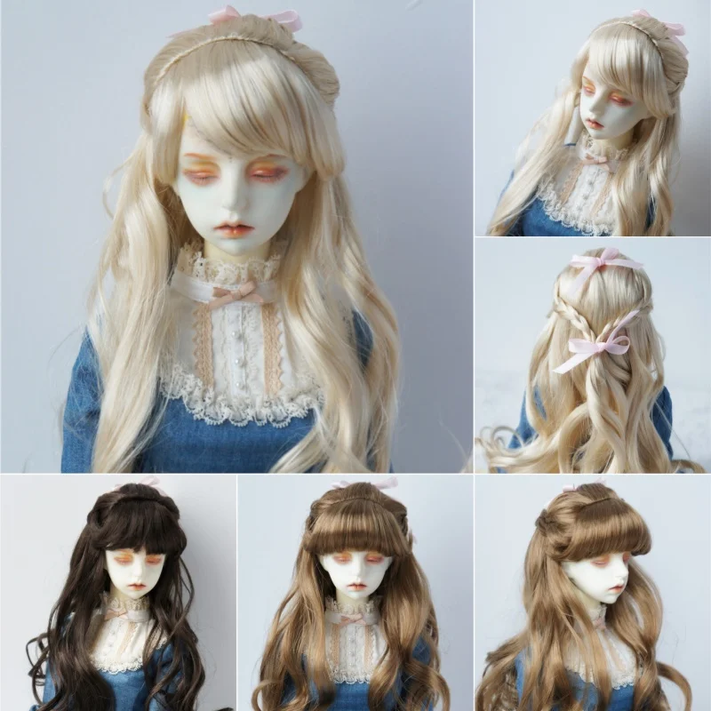 JD323  1/12 1/8 1/6  1/4 1/3 Long Princess Complex Braids  Synthetic mohair BJD wigs  3-4