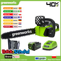 Greenworks 40V ChainSaw Brushless Motor 12M/S with Original 16Inch Chainbar and Oregon Sawchain with 4ah Battery and Charger