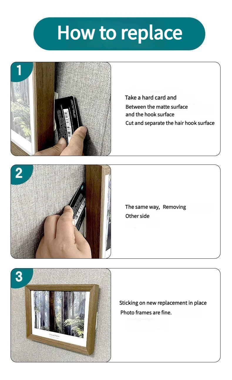 Doppelseitige Streifen zum Aufhängen von Bildern, selbstklebendes Hakenschlaufenband zur Montage von Fotorahmen, feste Heimwanddekoration, zum Aufhängen von DIY-Aufklebern – Detail 8