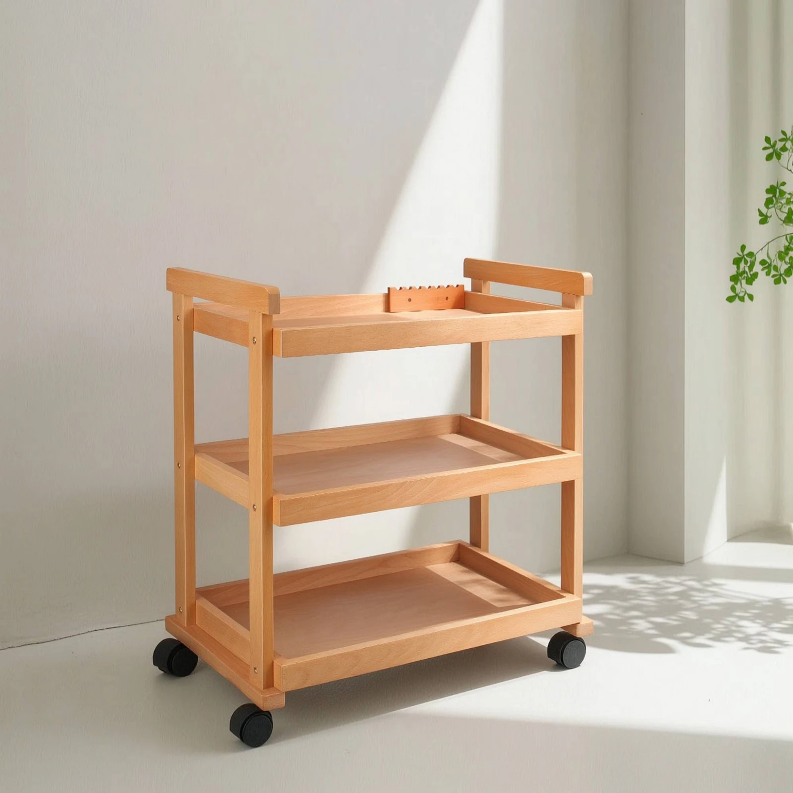 Art Cart Wooden Studio Cart Organizer Open-Shelf Furniture Versatile for Artists, Workspace, Classroom