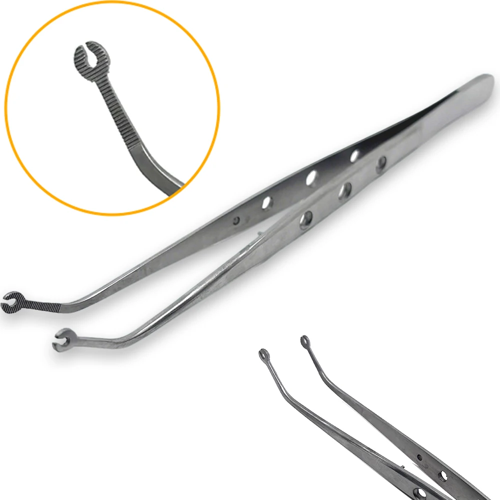 

Dental Stitching Tweezer Cotton Dressing Forceps Surgical Needle Holder Serrated Tip Dentist Tools Surgical Instruments