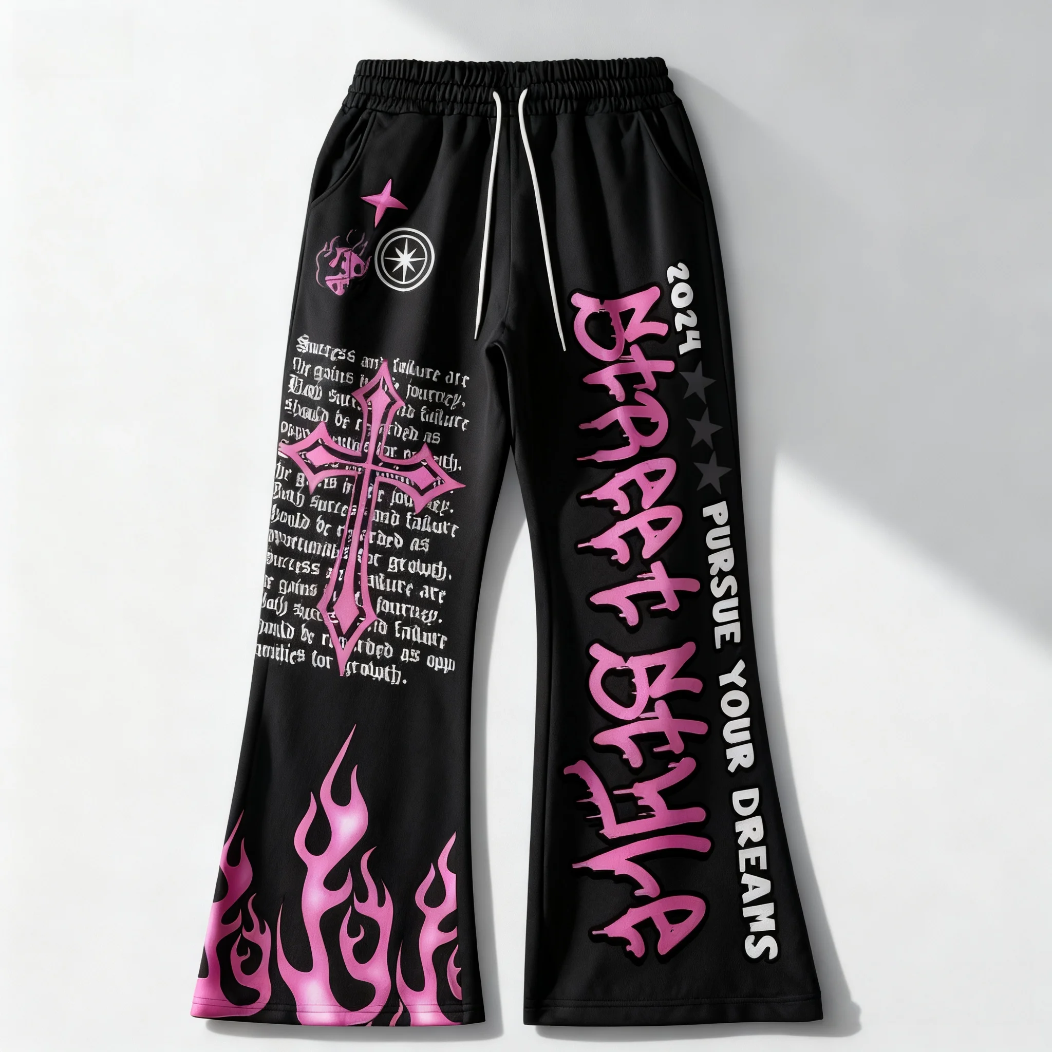 

2025 Autumn and Winter New American Retro Y2K Letter Long Pants Loose Sports Pants Men's Hip-hop Gothic Drawstring Casual Pants