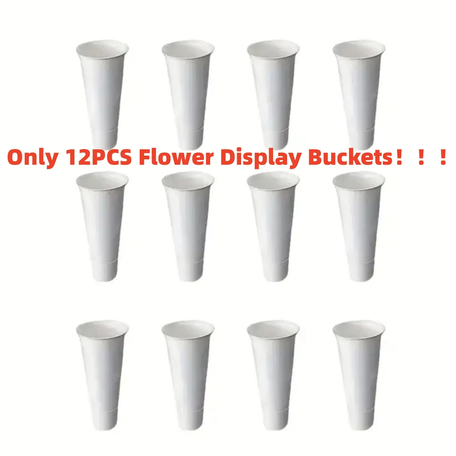 

Набор из 12 белых пластиковых конических подставок-ведер для цветов и растений, для балкона и сада (без подставки-основания)