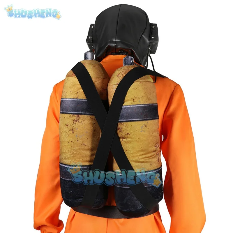 زي تنكري قاتل للبالغين ، زي برتقالي للحفلات ، ملابس مكياج للاعبي كوزبلاي