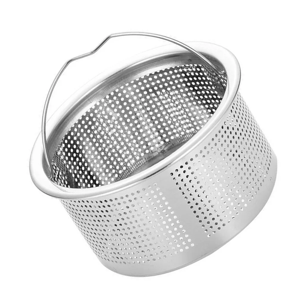 2PCS 304 Stainless Steel Kitchen Sink Strainer With Handle 7.6*6.6*4cm Deep Cup Basket Strainer Food Residue Collector