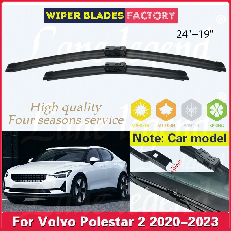 

Car Front Wiper Blades For Volvo Polestar 2 2020 2021 2022 2023 Window Windscreen Windshield Brushes Rubber Car Accessories