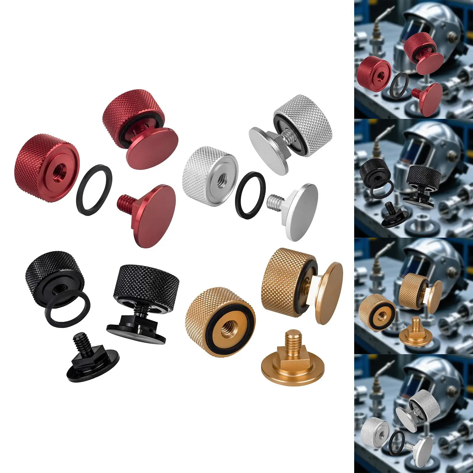

Easy Install Welding Hood Fasteners with Silicone Washer Welding Helmet Accessories for Helmet Work Protection
