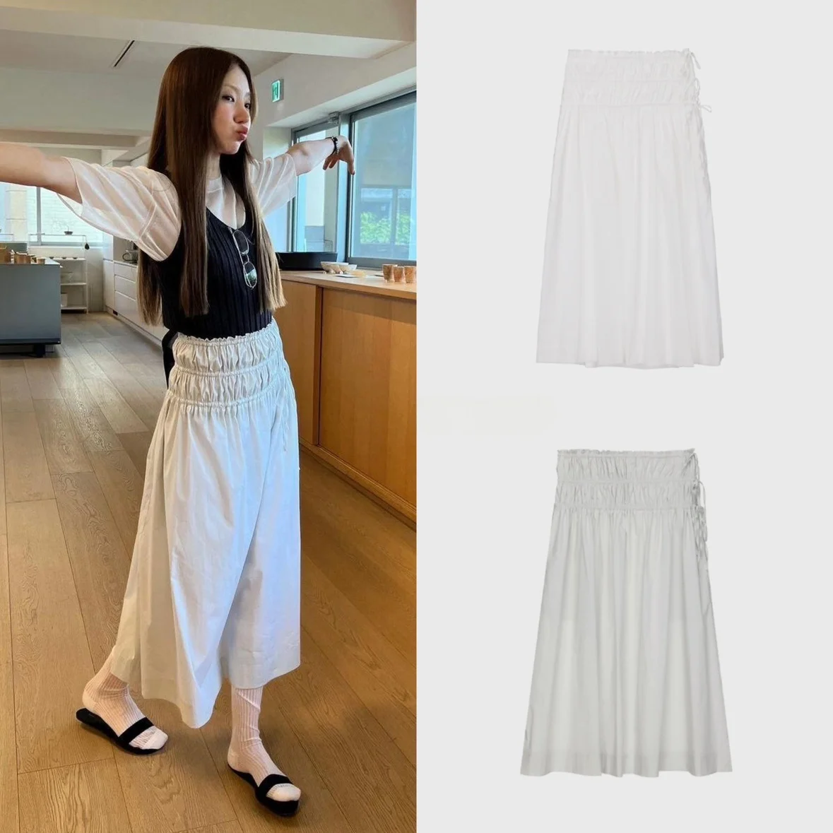 

High Waist Elastic Waist Casual Long Skirt Women's f Body Skirt Loose Fit Comfortable Cotton Spring Faion Trend