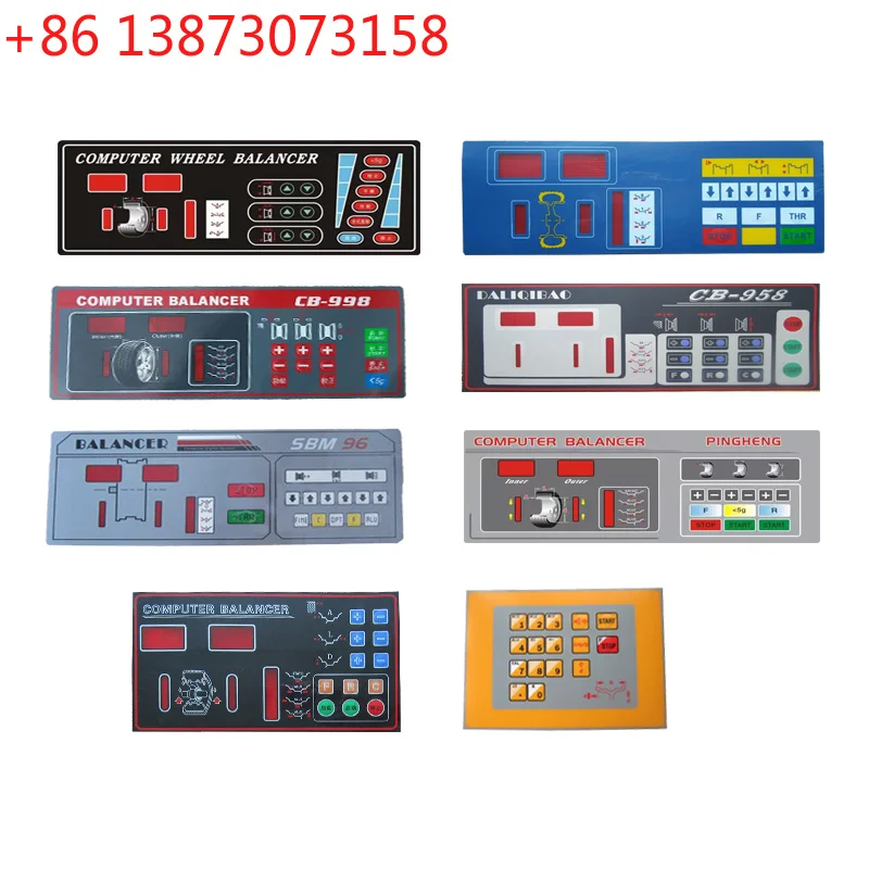 Various Types of Tyre Balancing Machine Press Key Board Balance Meter Touch Switch Control Panel Display Screen