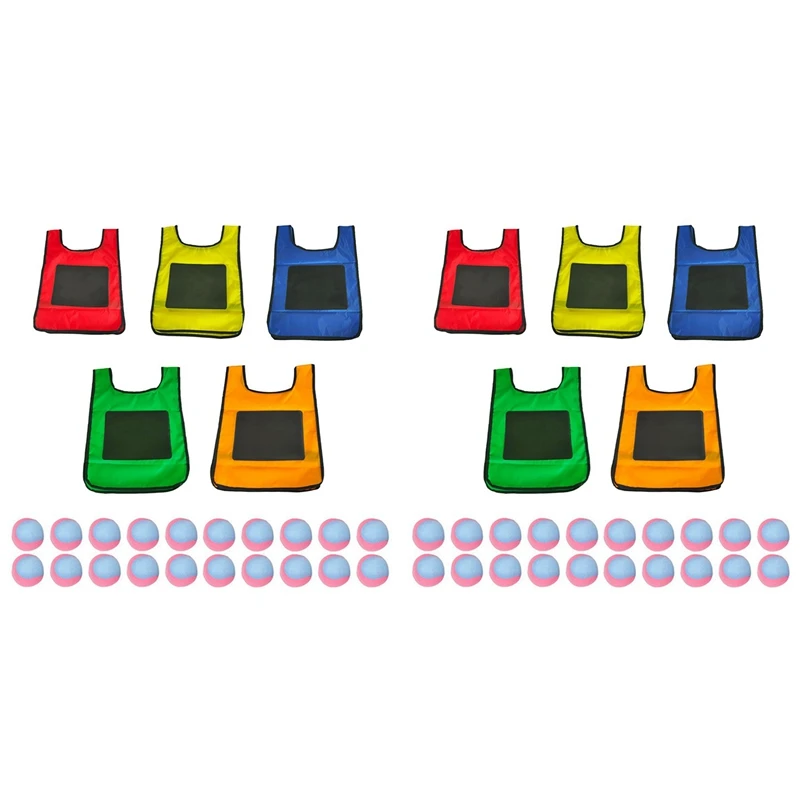 

Eludeball Game Set 10Pcs Kids Eludeball Tag Sticky Vests With 40 Sport Elude Balls For Indoor Outdoor Playground Games S