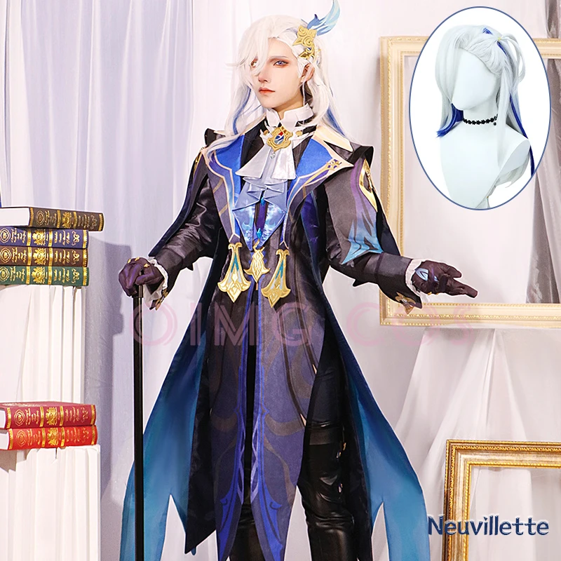 

Genshin Impact Neuvillette Cosplay Costume Adult Carnival Uniform Wig Anime Halloween Party Costumes Masquerade Women Game