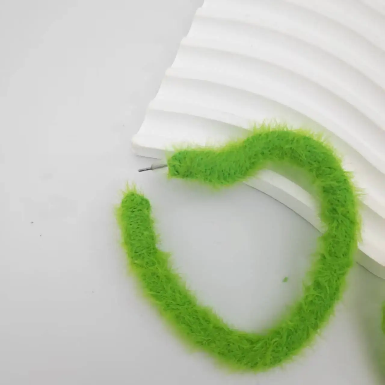 أزياء فو الفراء الكبير الأخضر القلب أقراط للنساء انخفاض الأقراط عيد الميلاد لطيف آذان مجوهرات هدايا #4