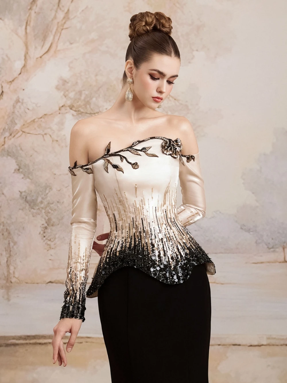 Charming Gradient Sequined Prom Dress For Women Off the Shoulder Mermaid Corset Customized Wedding Party Dinner Evening Gown