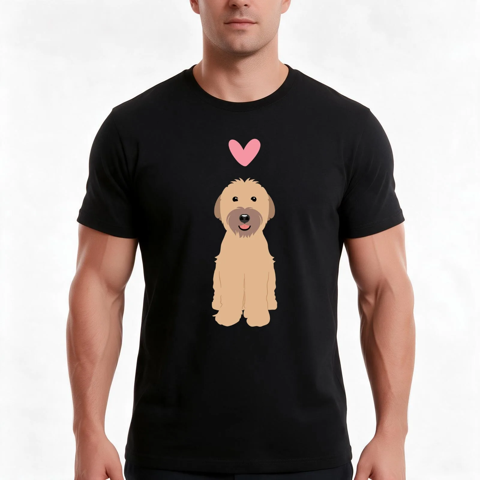 Love Soft coated Wheaten Terrier T-Shirt, Summer Casual Cotton Tee, Oversized Streetwear Tops, Vintage Graphic Print