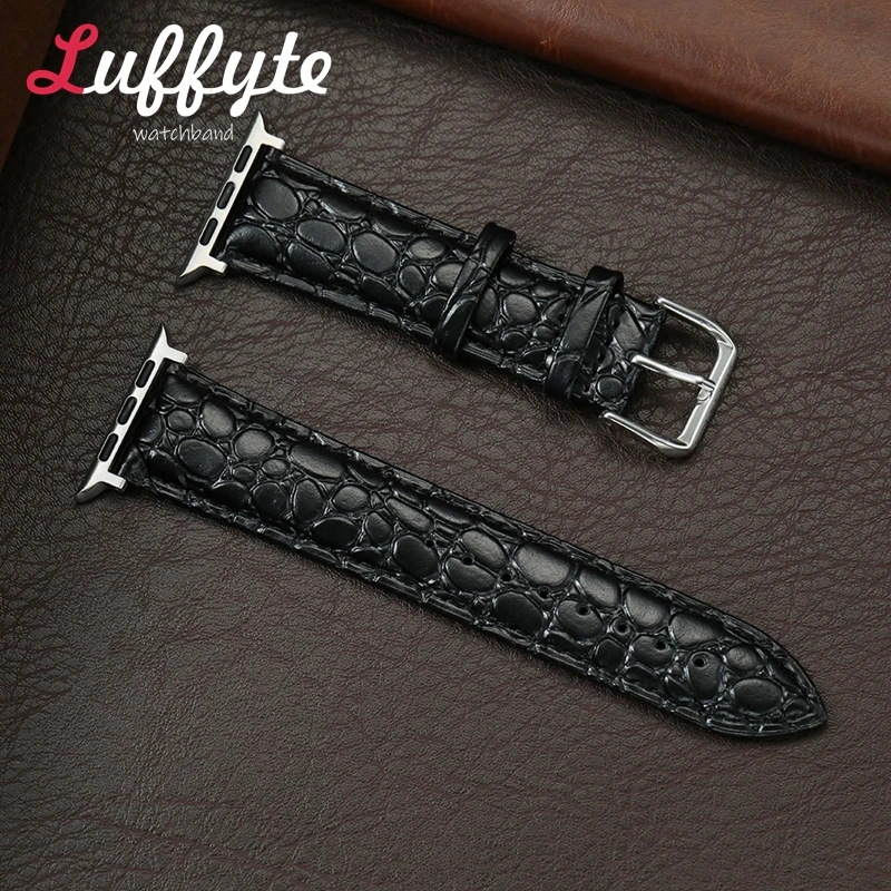 

Crocodile Pattern Watch Band for Apple Watch 38/40/41/42/44/45/46/49mm for Iwatch 1-10 SE Ultra 2 PU Leather Wrist Bracelet