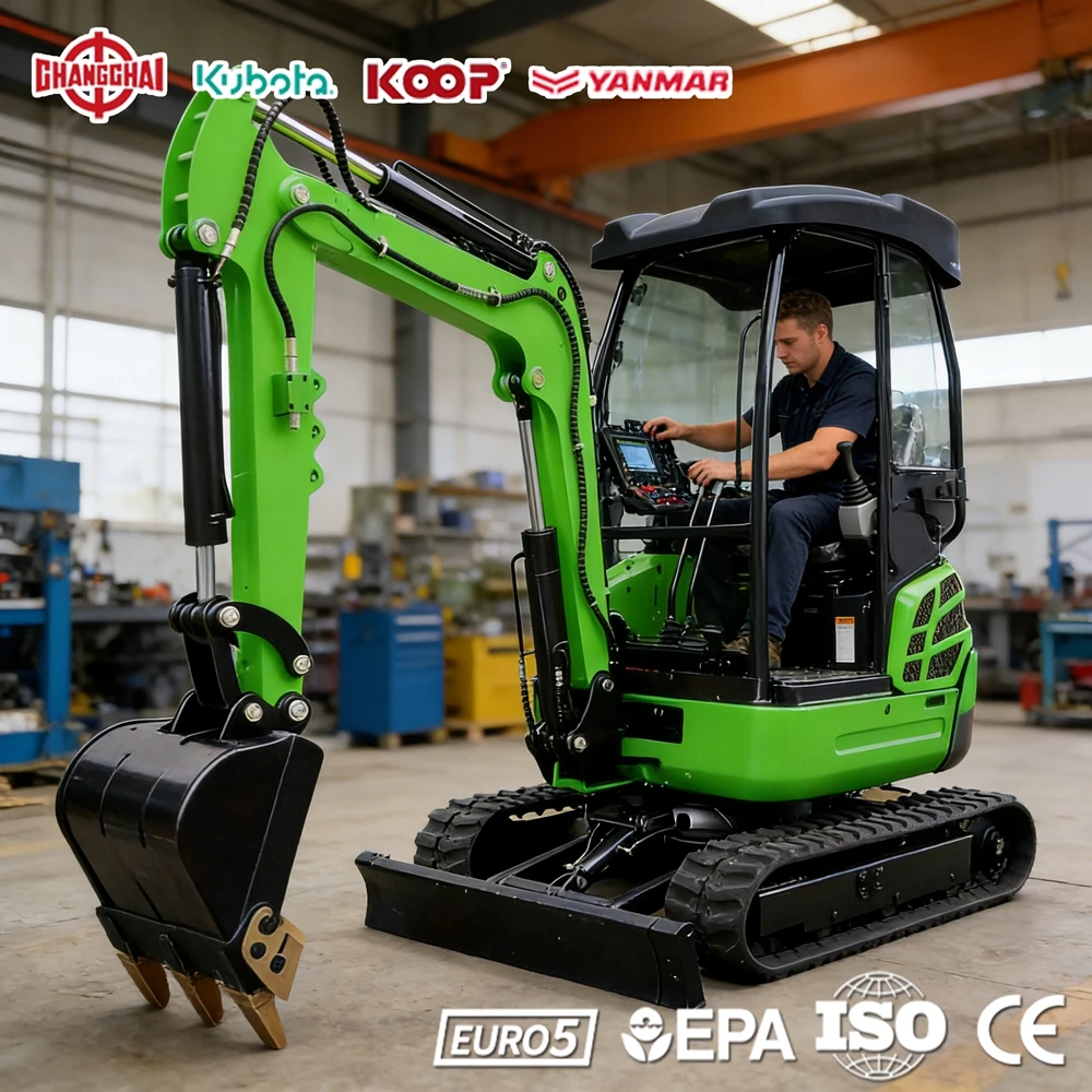 

Мини-экскаватор 1.0 тонны, строительная техника, 1.7 тонны, двигатель Kubota, 2.0 тонны, Европа, EPA Euro 5, CE, быстрая доставка