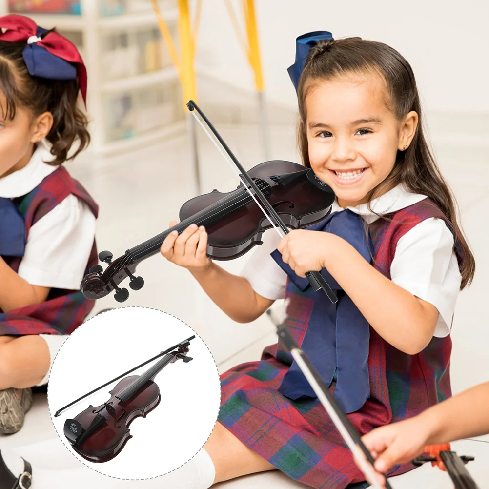 1 Set of Violin Toy Adornment Realistic Violin Studio Photo Prop Music Instrument Plaything 6-string music instrument