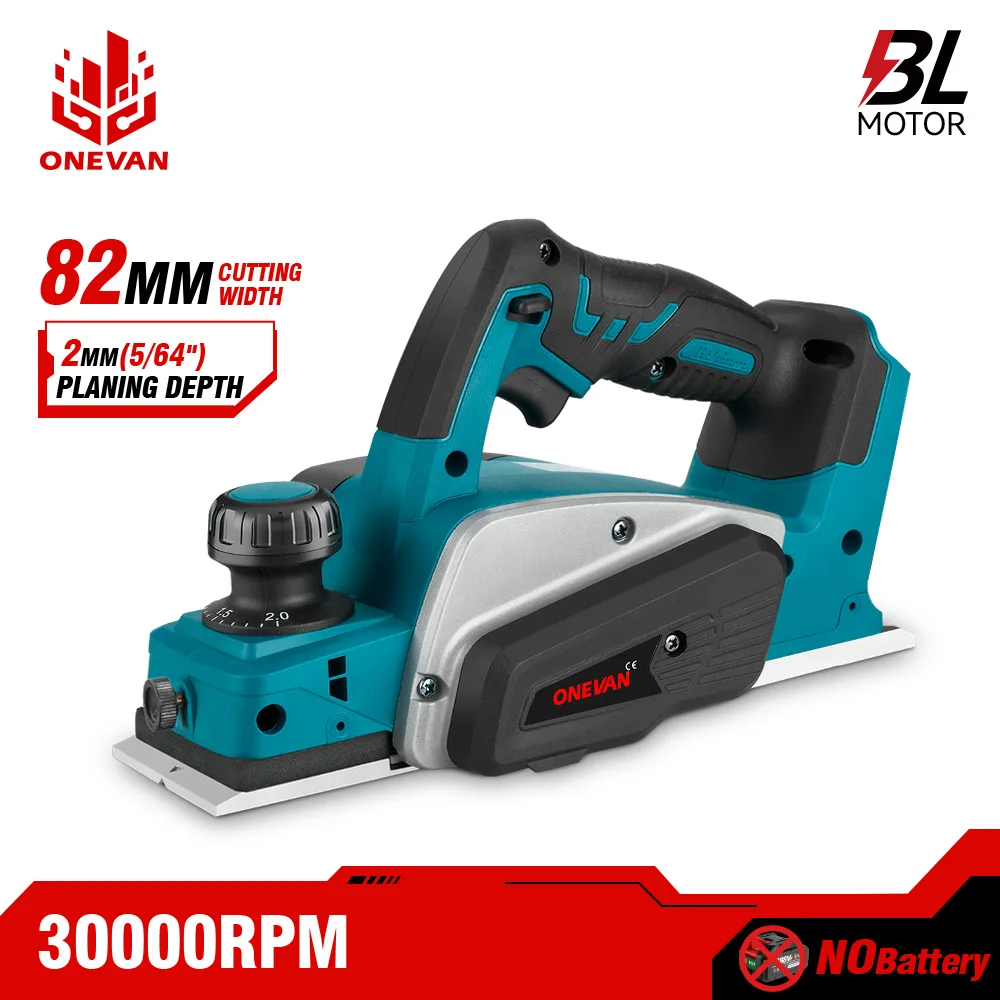 ONEVAN 30000RPM Brushless Electric Planer Cordless Electric Router Trimmer Wood Cutting Tool Woodworking For 18V Makita Battery