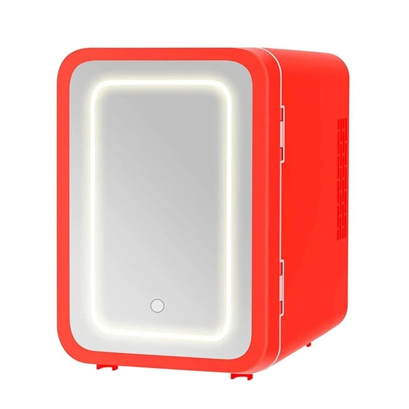 dc 12v car portable beauty mini skincare fridge with led glass single door compact refrigerator