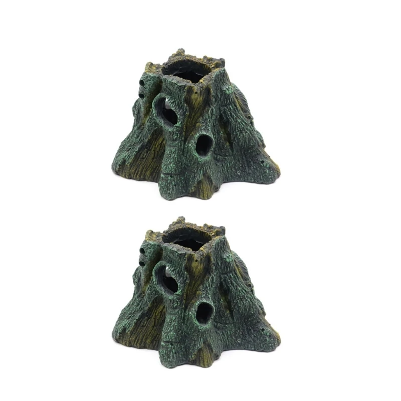 2lots Vivarium Decoration Cave Lizards Hiding Spots Snake Tanks Accessory