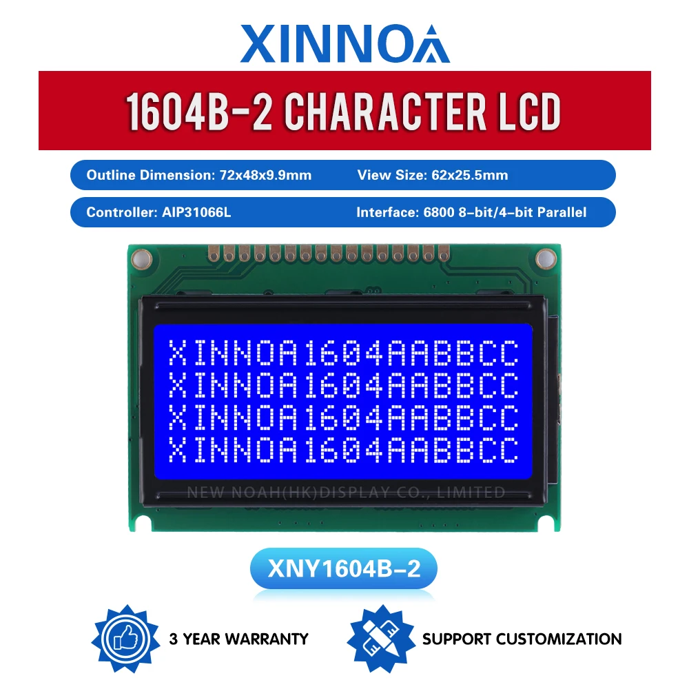 Blue Film White Letters 1604B-2 LCD Module IPC 02*16 16PIN Controller ST7066U Industrial Display Screen Stable Supply Of Goods