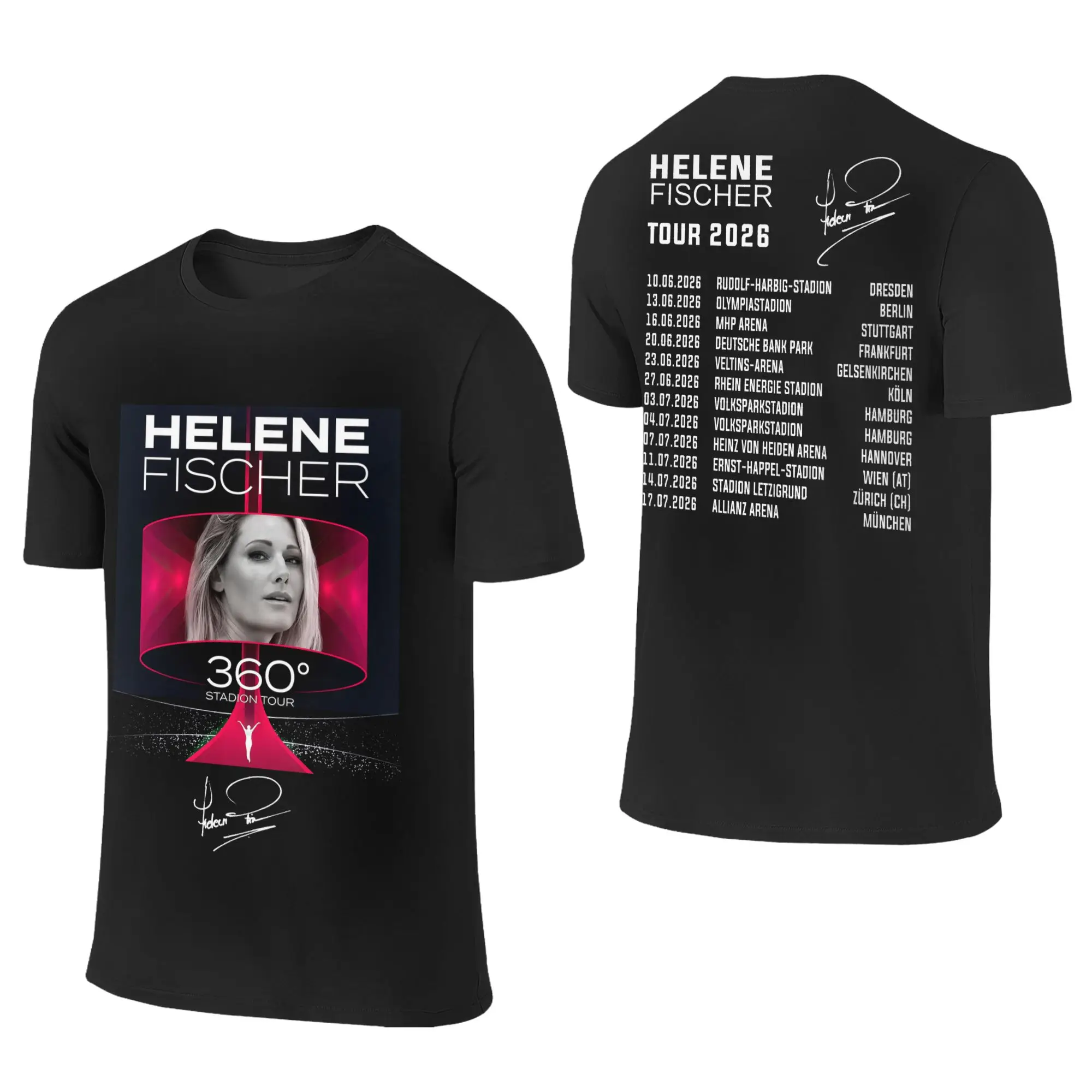 Men Women's Helene Fischer 360° Stadium Tour 2026 Graphic T Shirt Merchandise Funny pure Cotton T Shirt Tee Clothing Classic