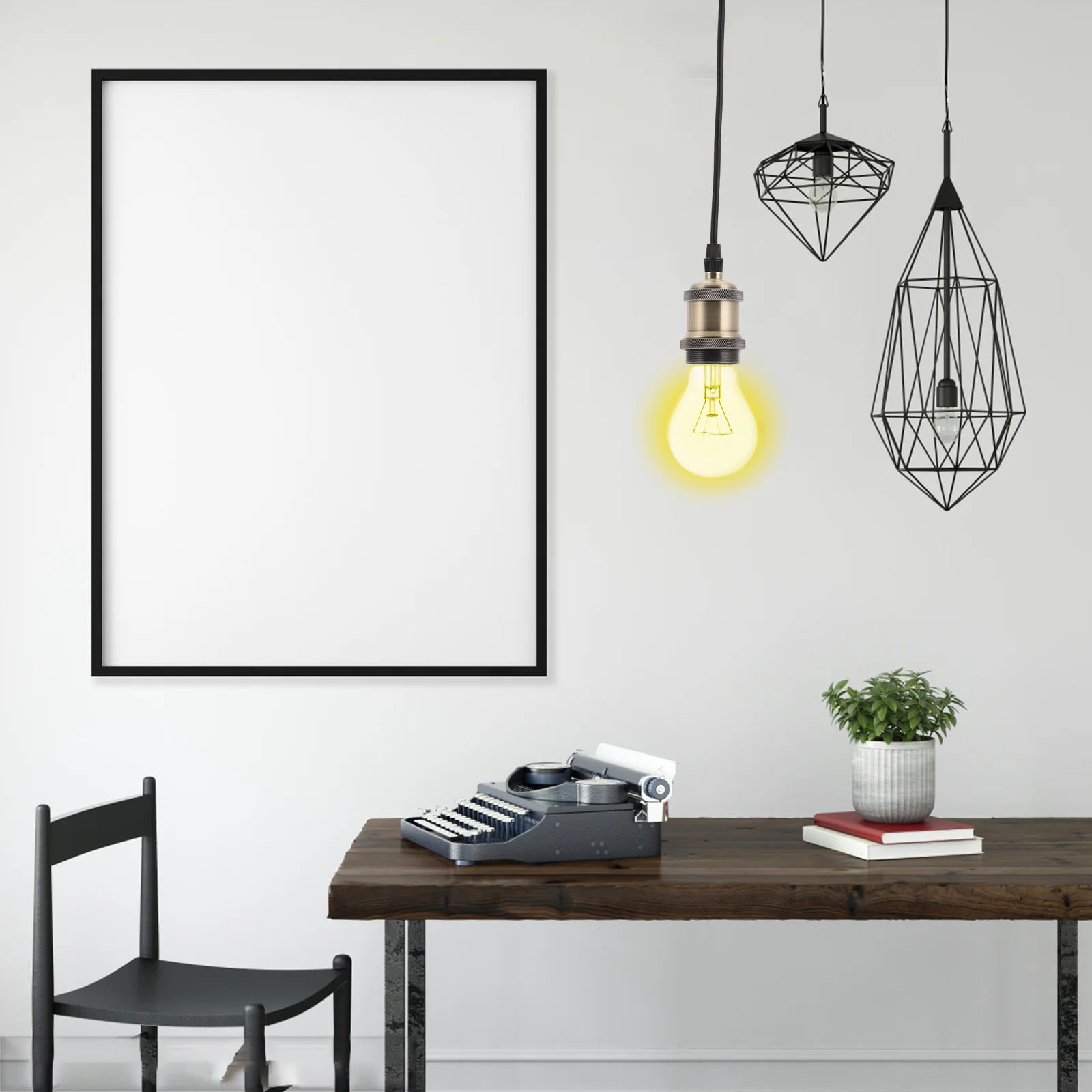 

Chandelier Light Holder Vintage Design Sturdy Rust Resistant Hanging Lamp Socket for Home Hotel Dining Room Hallway Lighting