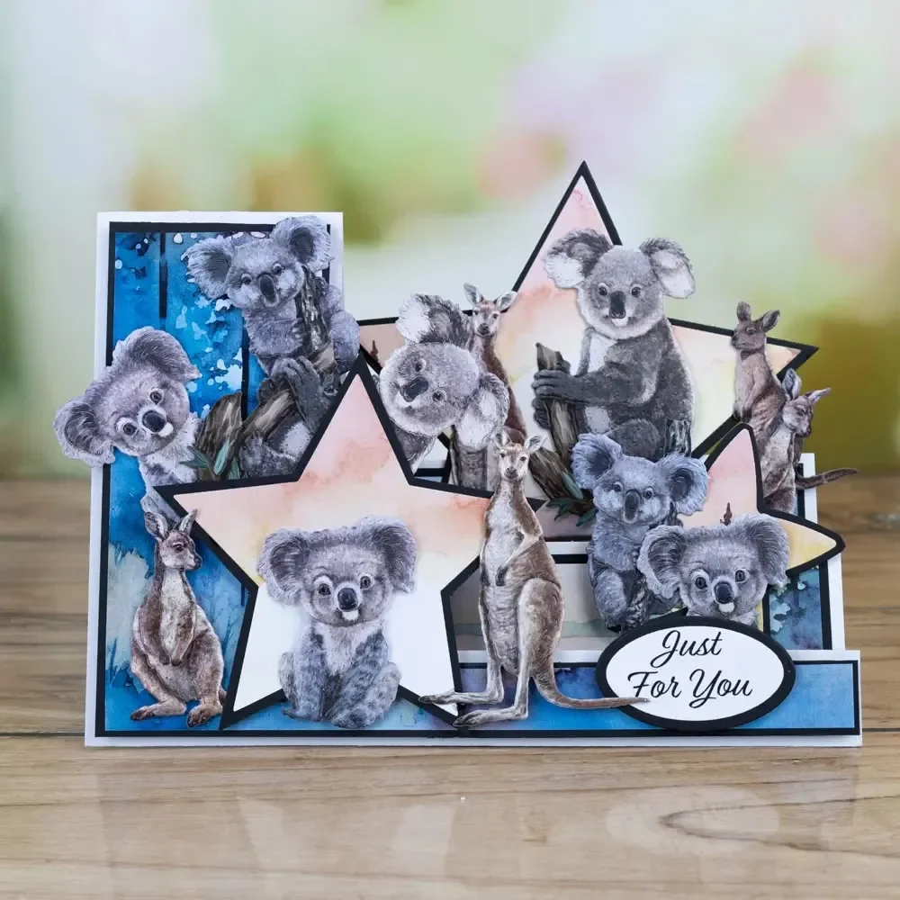 حار الأسرة لطيف أرنب 2025 جديد الحيوان كوالا خلفية المعادن قطع يموت سيليكون ختم سجل القصاصات Stencil ألبوم صور لتقوم بها بنفسك ورقة #4