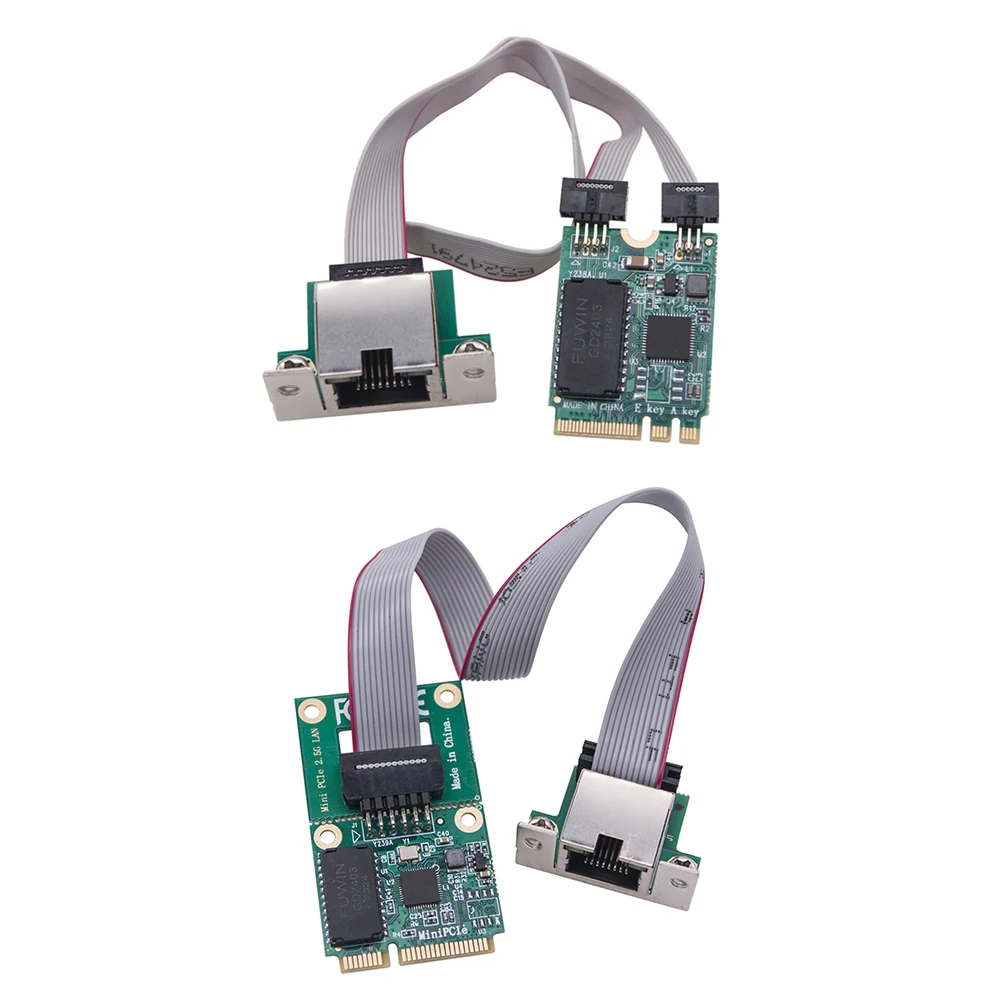 

M2 RJ45 Network Adapter RTL8125BG Chip M.2 Gigabit Ethernet Network Card 2.5G/1000/100Mbps PCIE Bus Network Card Mini PCIE