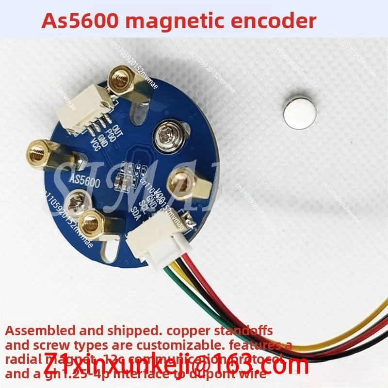 AS5600 Magnetic Encoder Module 12-Bit High Precision I2C Angular Speed Measurement with Radial Magnet Porous Load FOC