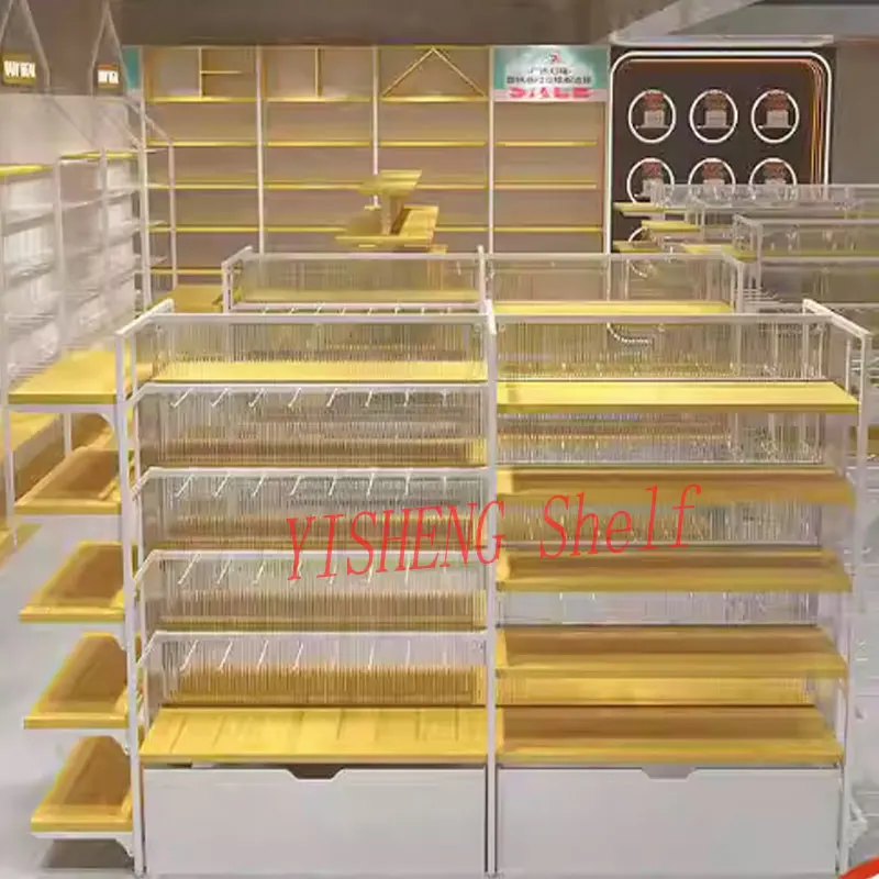 custom.Heavy Duty Metallic Supermarket Rack Book Shelf Cabinet Retail Display in Stores and Shops