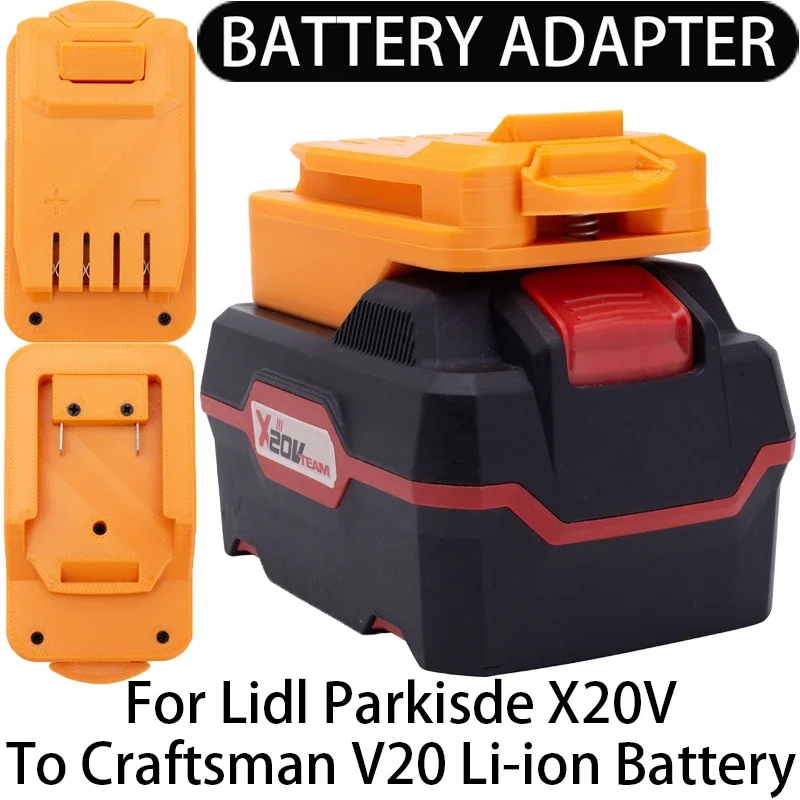 Adapter/Converter for Craftsman V20 Li-ion tools Convert to Lidl Parkside X20V Li-ion battery adapter