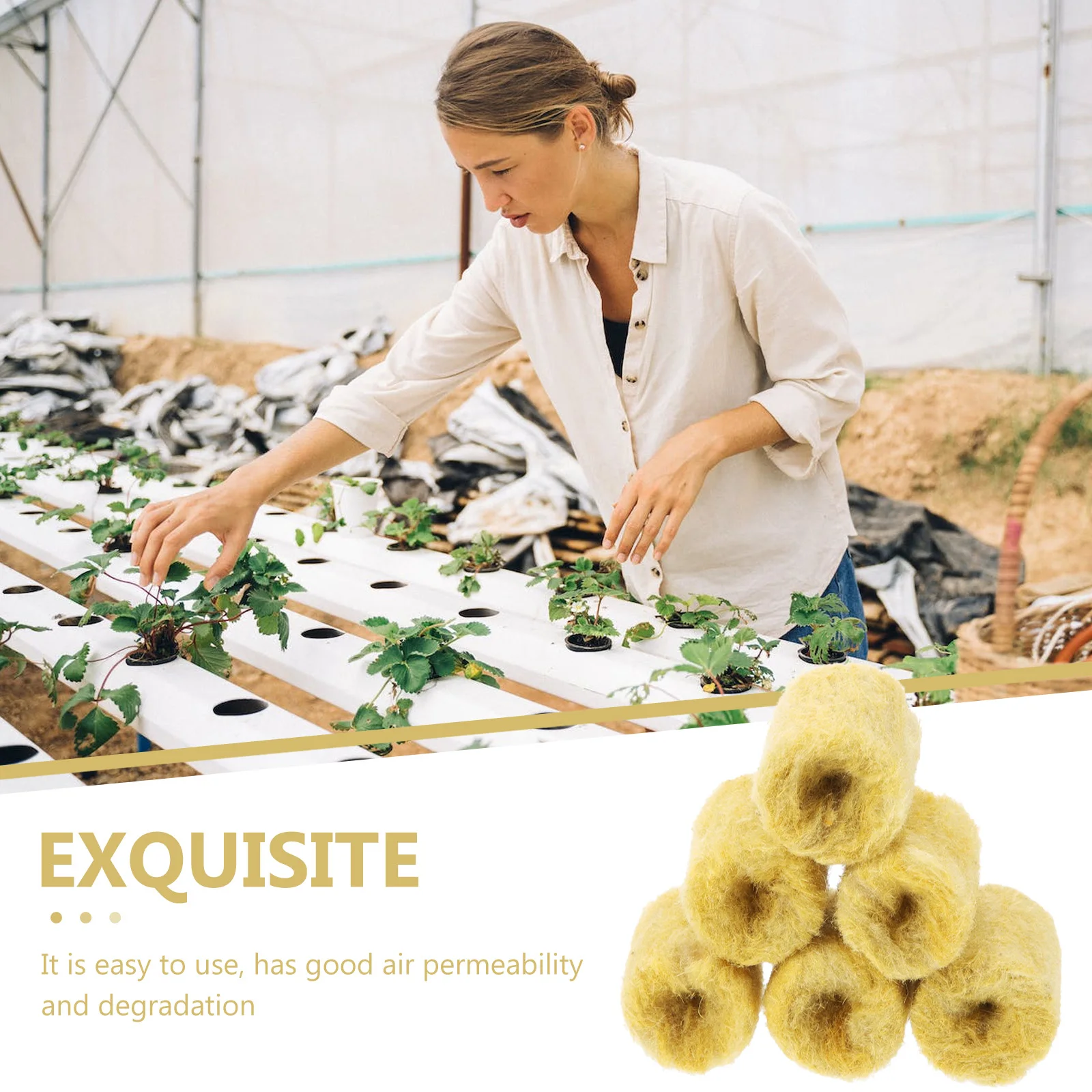 

50Pcs Grow Cubes Plugs Soilless Cultivation Blocks for Hydroponic Gardening Vegetable Flower Plant Nursery Nutrient Starter