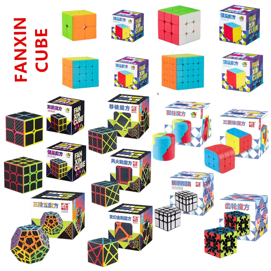 FanXin المكعب السحري 2x2x2 3x3x3 4x4x4 5x5x5 Pyraminx محور كوبو ماجيكو الأطفال لغز اللعب المكعب السحري مكعبات السرعة المهنية #1
