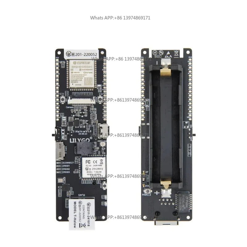 T-Halow ESP32-S3 Development Board 875M/915M/920M with RJ45 Port, Camera Interface & 18650 Battery Holder