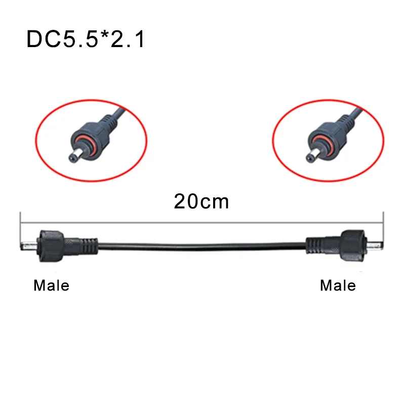 2pin Parallel Extension 1 to 2 Cable Waterproof Connector DC Male to Female Adapter Plug Intelligent Solar Light Conversions