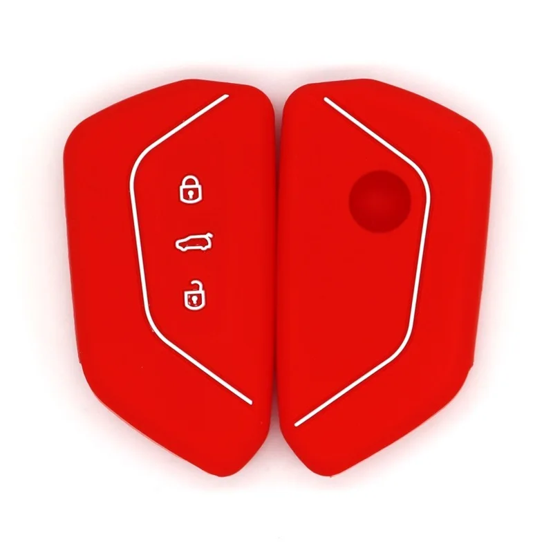 حافظة مفاتيح سيارة من السيليكون لسيارة VW Volkswagen Golf 8/ID.3/ID.4 X/ID.6 X - 3-Button Smart Key Fit، غطاء واقي #2