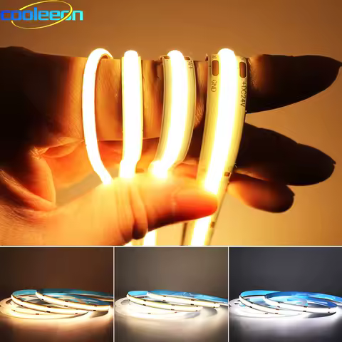 FOB COB LED Strip Light 12V 24V DC 2700K 3000K 4000K 6000K 2Pin Dimmable Flexible 3mm 5mm 8mm 10mm Wide LED Tape Ribbon 10m 5m